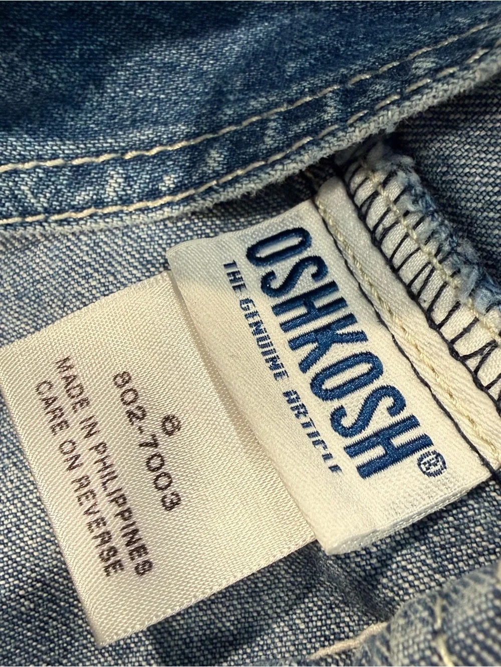 Vintage Oshkosh B’Gosh overalls girls size 6 kids blue denim